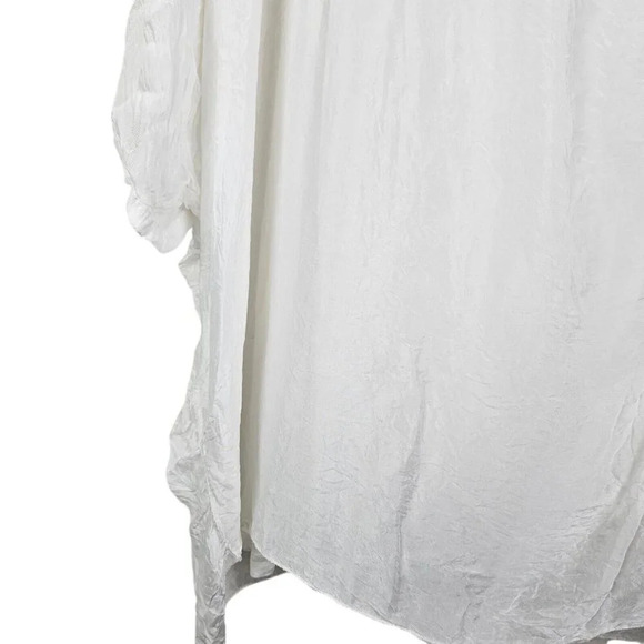 M for Bolide White Silk Blouse Tunic 3/4 Sleeve Scoop Neck Sequin Size Large - Picture 10 of 12